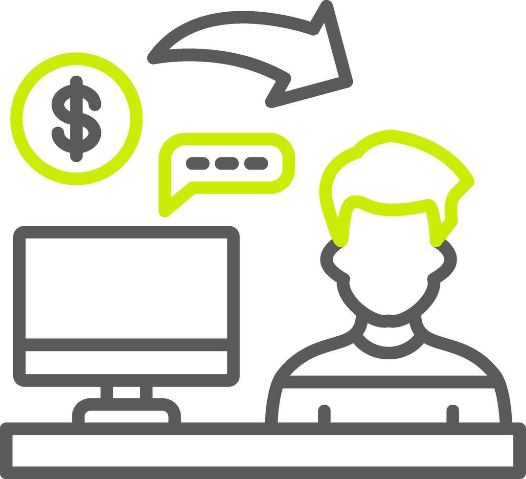Accountant Line Two Color Icon vector