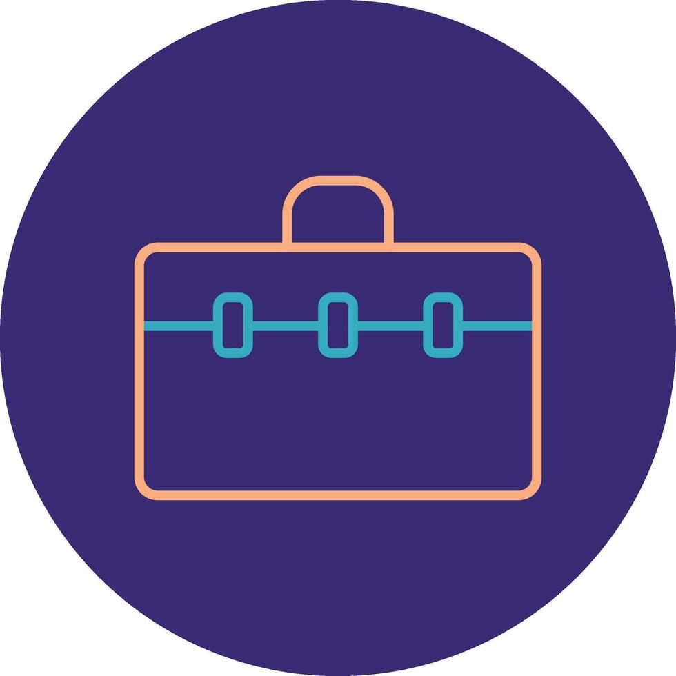 Suitcase Line Two Color Circle Icon vector
