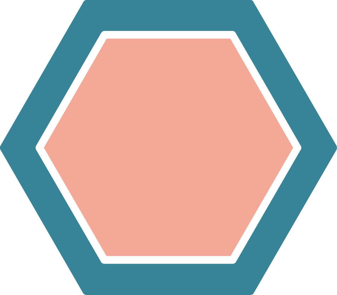 Hexagon Glyph Two Color Icon vector