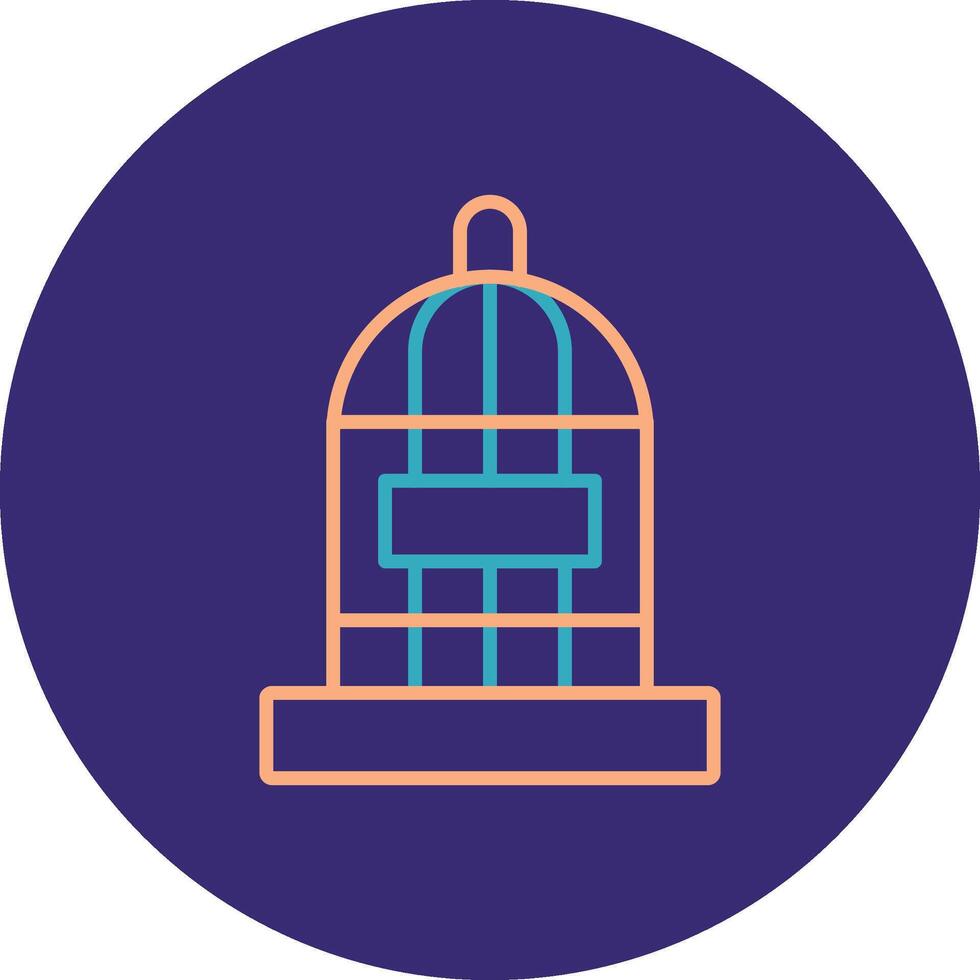 Cage Line Two Color Circle Icon vector