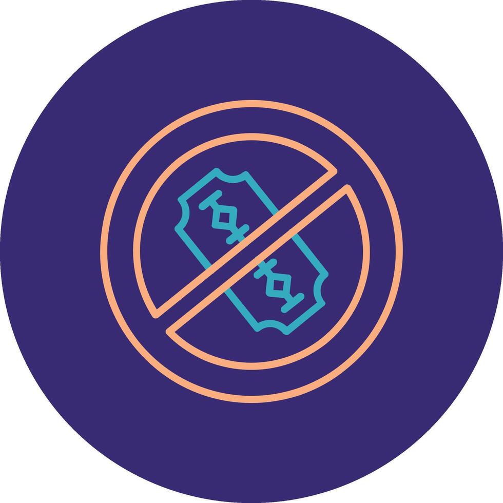 No Blade Line Two Color Circle Icon vector