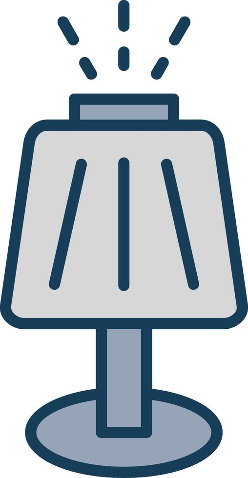 Table Lamp Line Filled Grey Icon vector