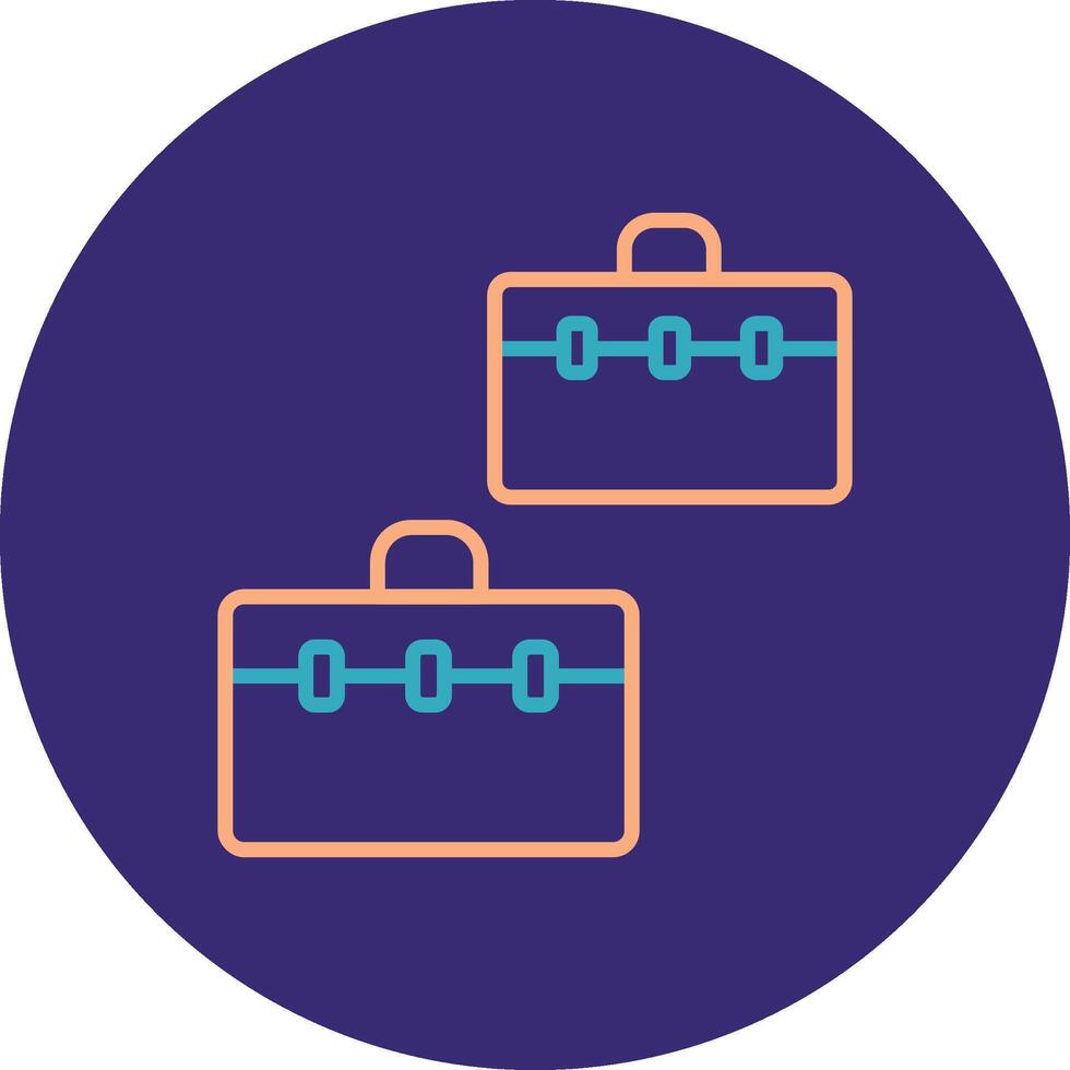 Suitcases Line Two Color Circle Icon vector
