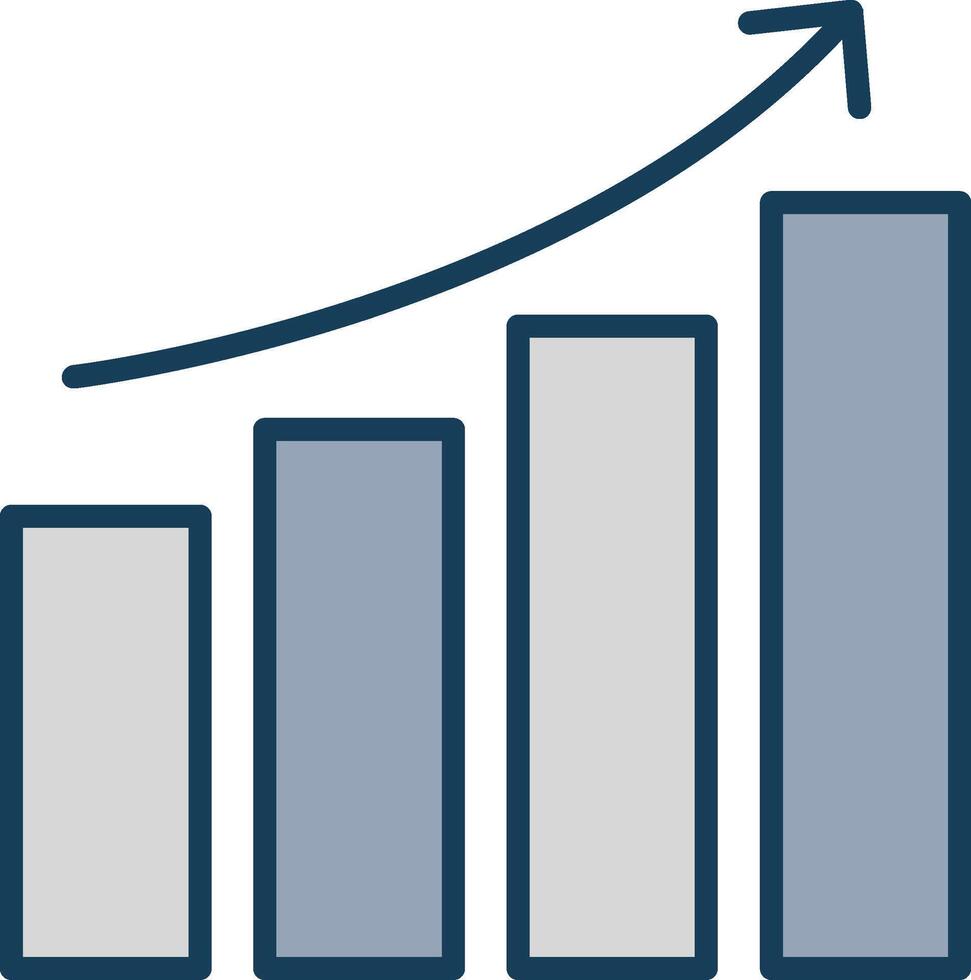 Data Analytics Line Filled Grey Icon vector