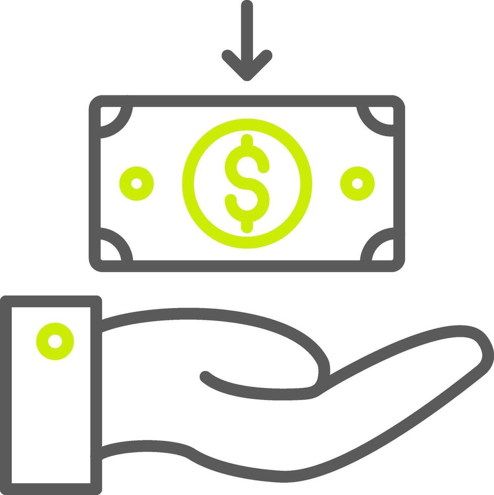 Receive Money Line Two Color Icon vector