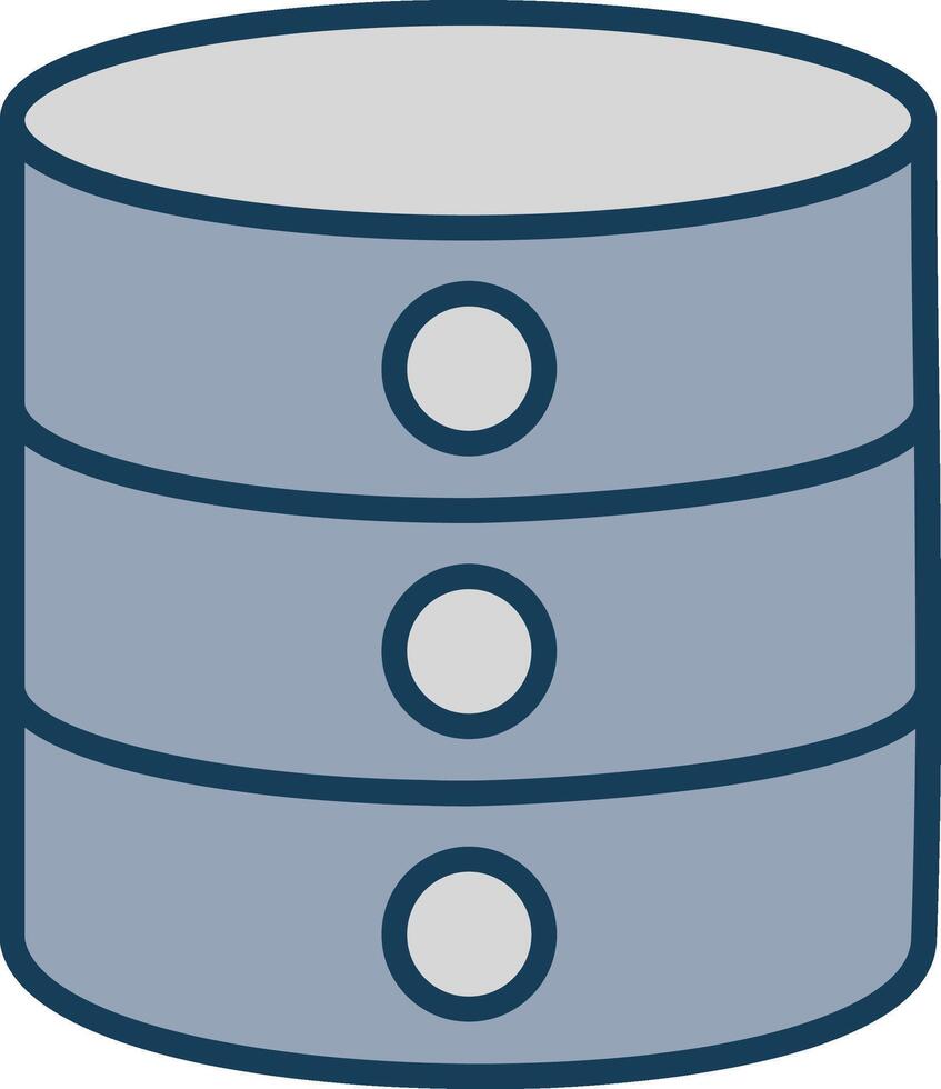 Database Line Filled Grey Icon vector