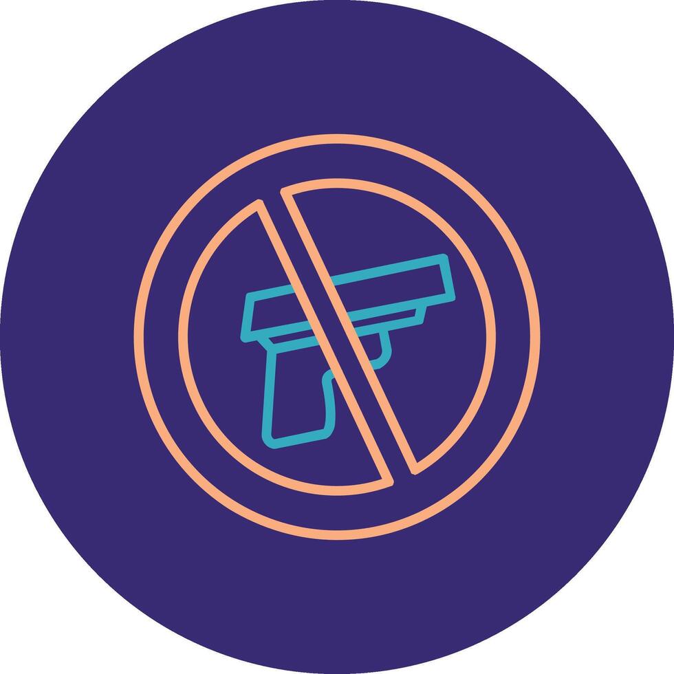 No Gun Line Two Color Circle Icon vector