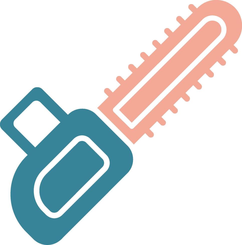 Chainsaw Glyph Two Color Icon vector