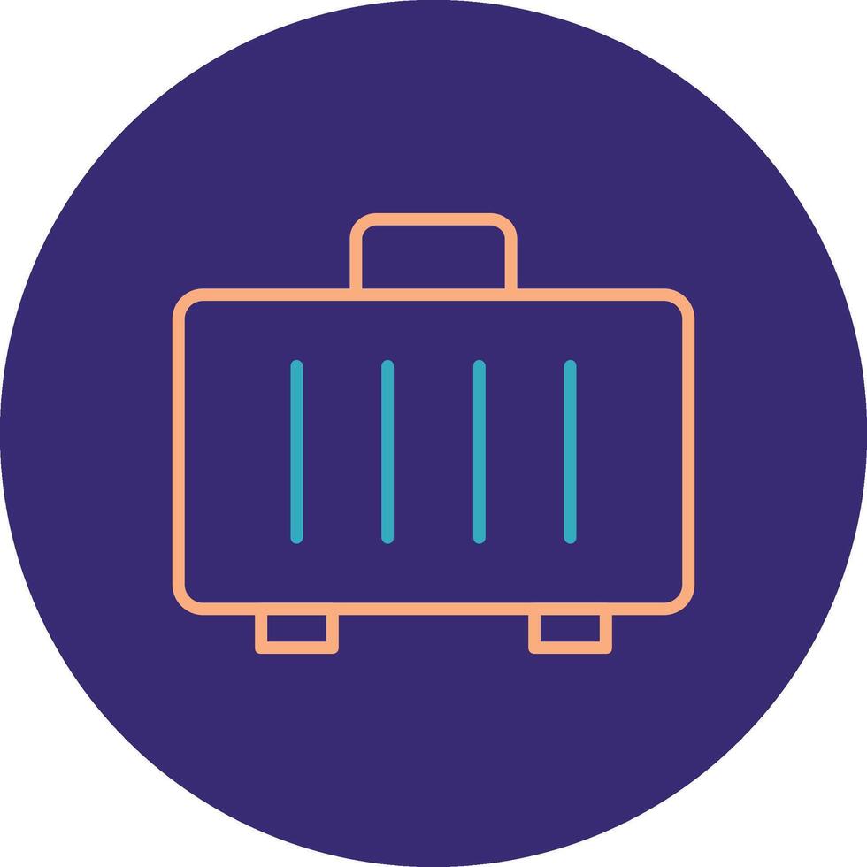 Suitcase Line Two Color Circle Icon vector