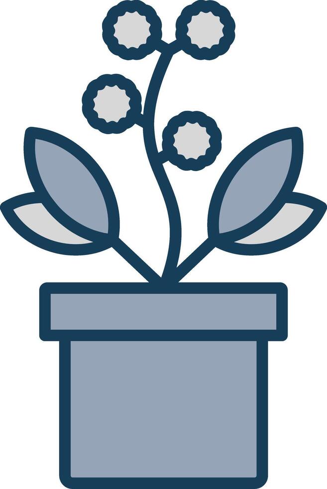 Wattle Line Filled Grey Icon vector