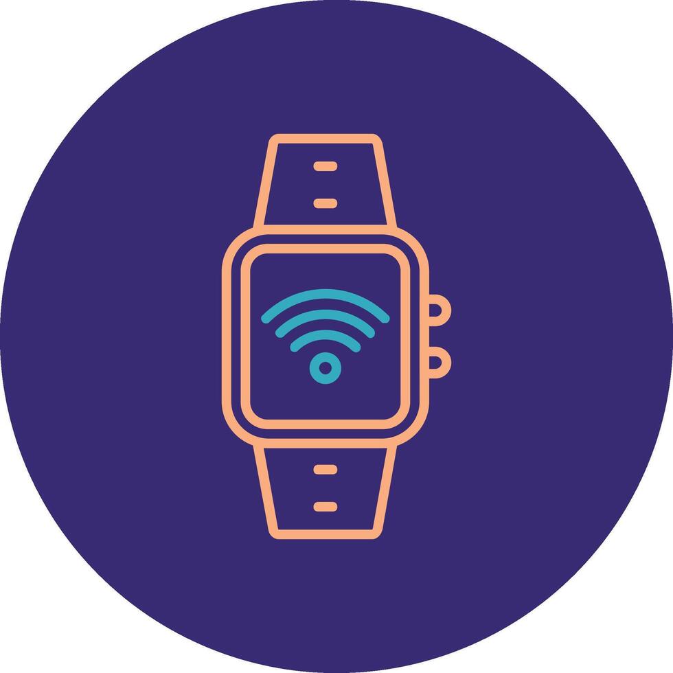 Wi-fi Line Two Color Circle Icon vector