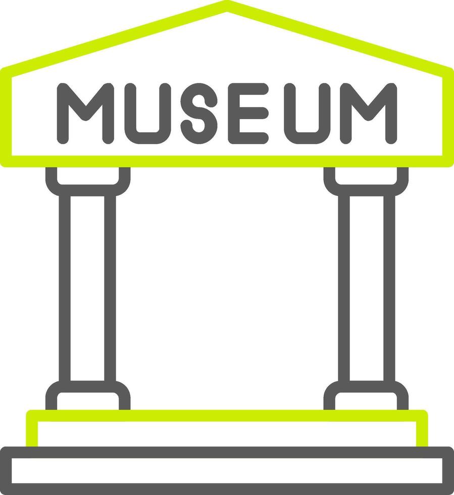 línea de museo icono de dos colores vector