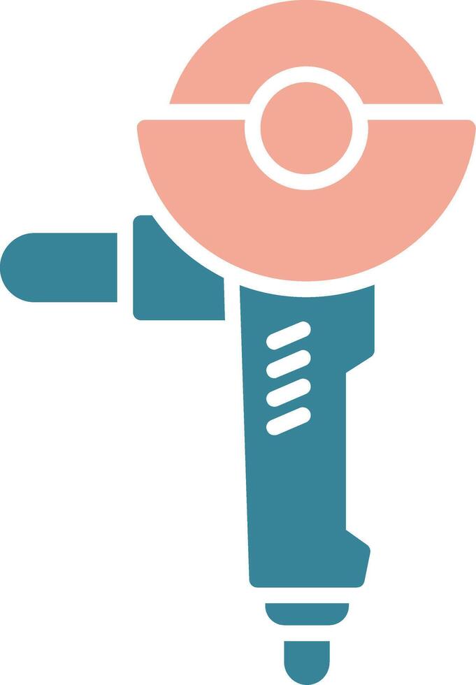 Angle Grinder Glyph Two Color Icon vector