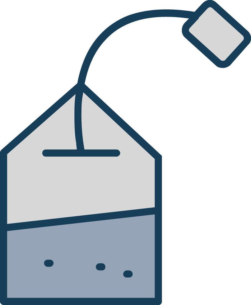 Tea Bag Line Filled Grey Icon vector