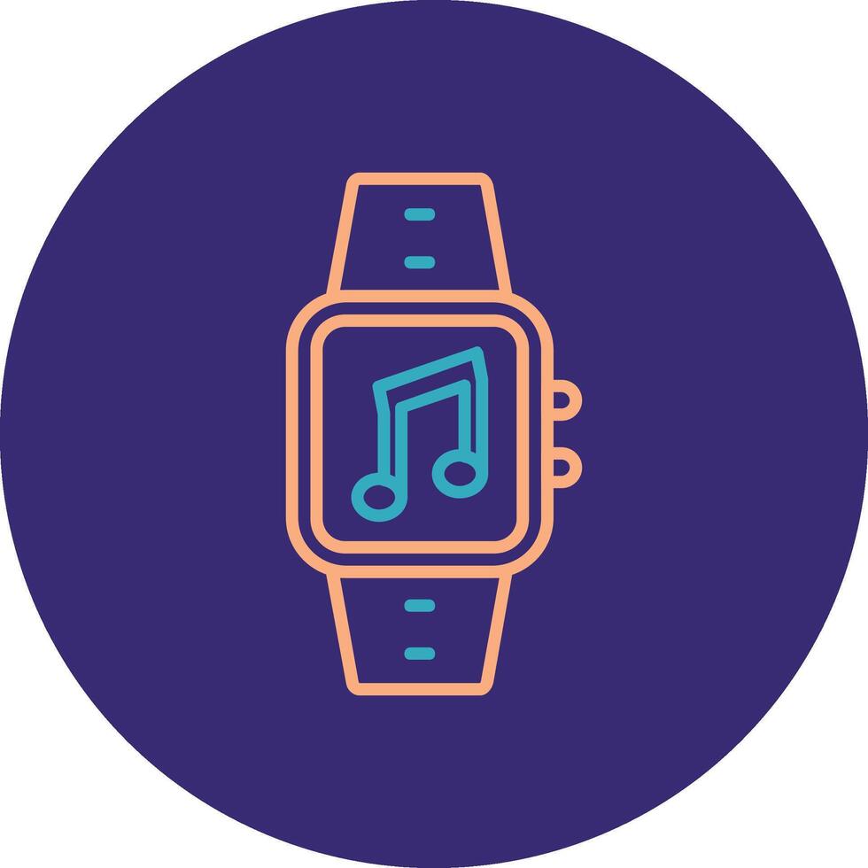 Music Line Two Color Circle Icon vector