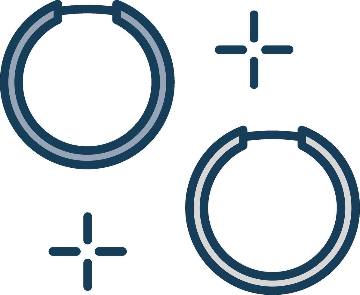 Hoop Earrings Line Filled Grey Icon vector