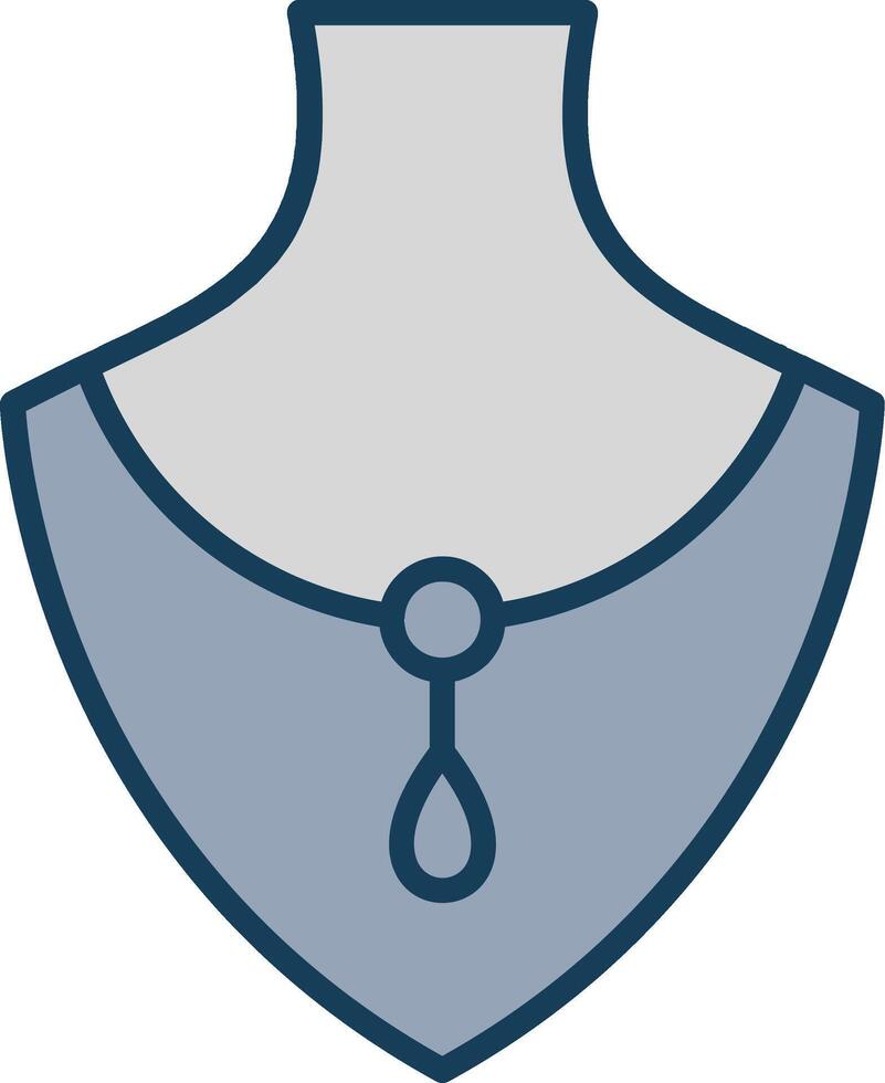 Necklace Line Filled Grey Icon vector