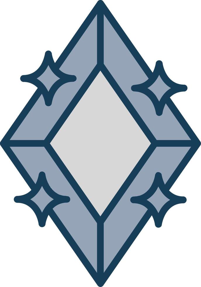 Diamond Line Filled Grey Icon vector