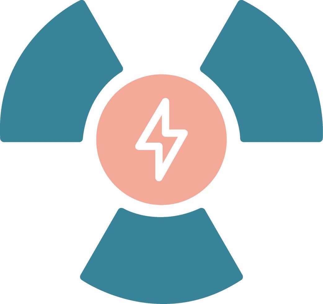 Nuclear Power Glyph Two Color Icon vector