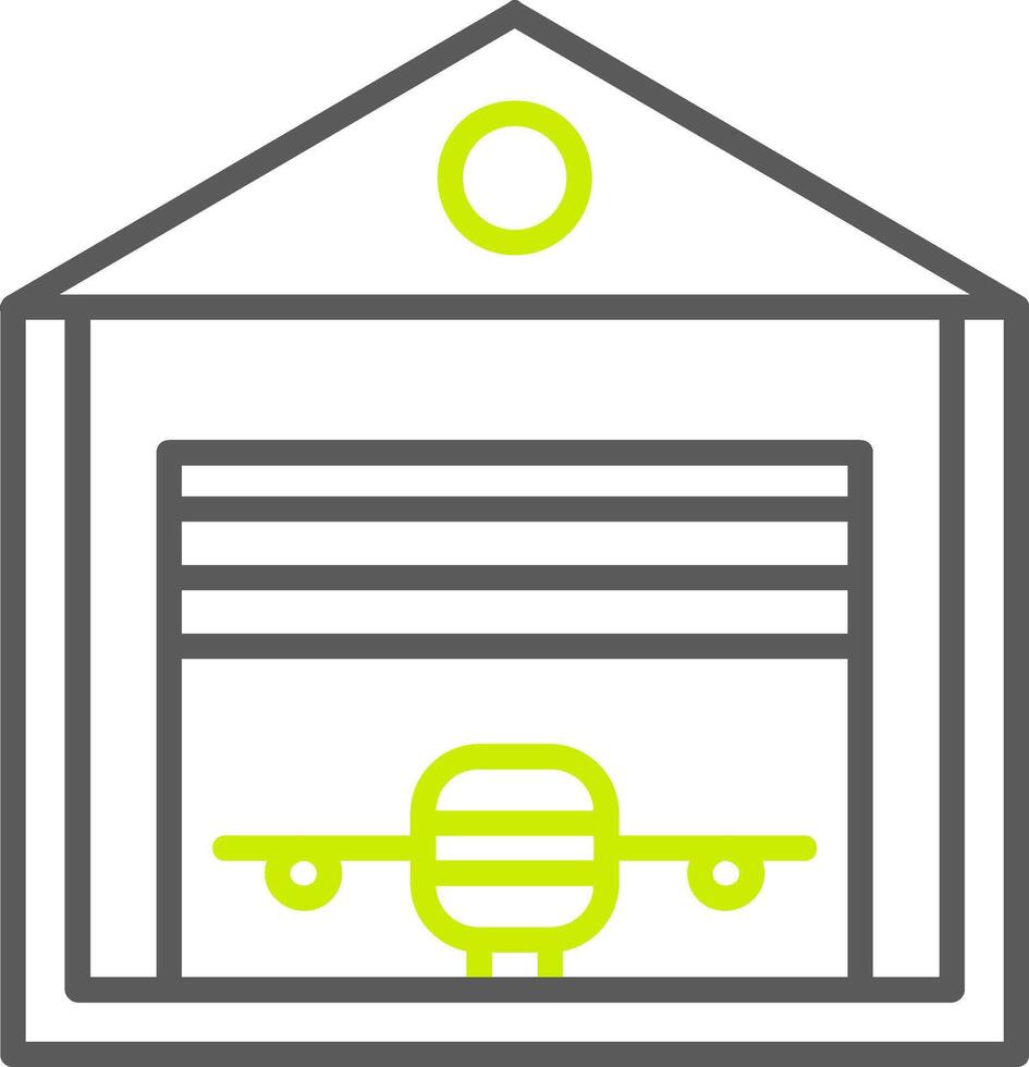 Hangar Line Two Color Icon vector