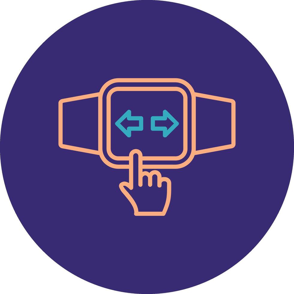 Touchscreen Line Two Color Circle Icon vector
