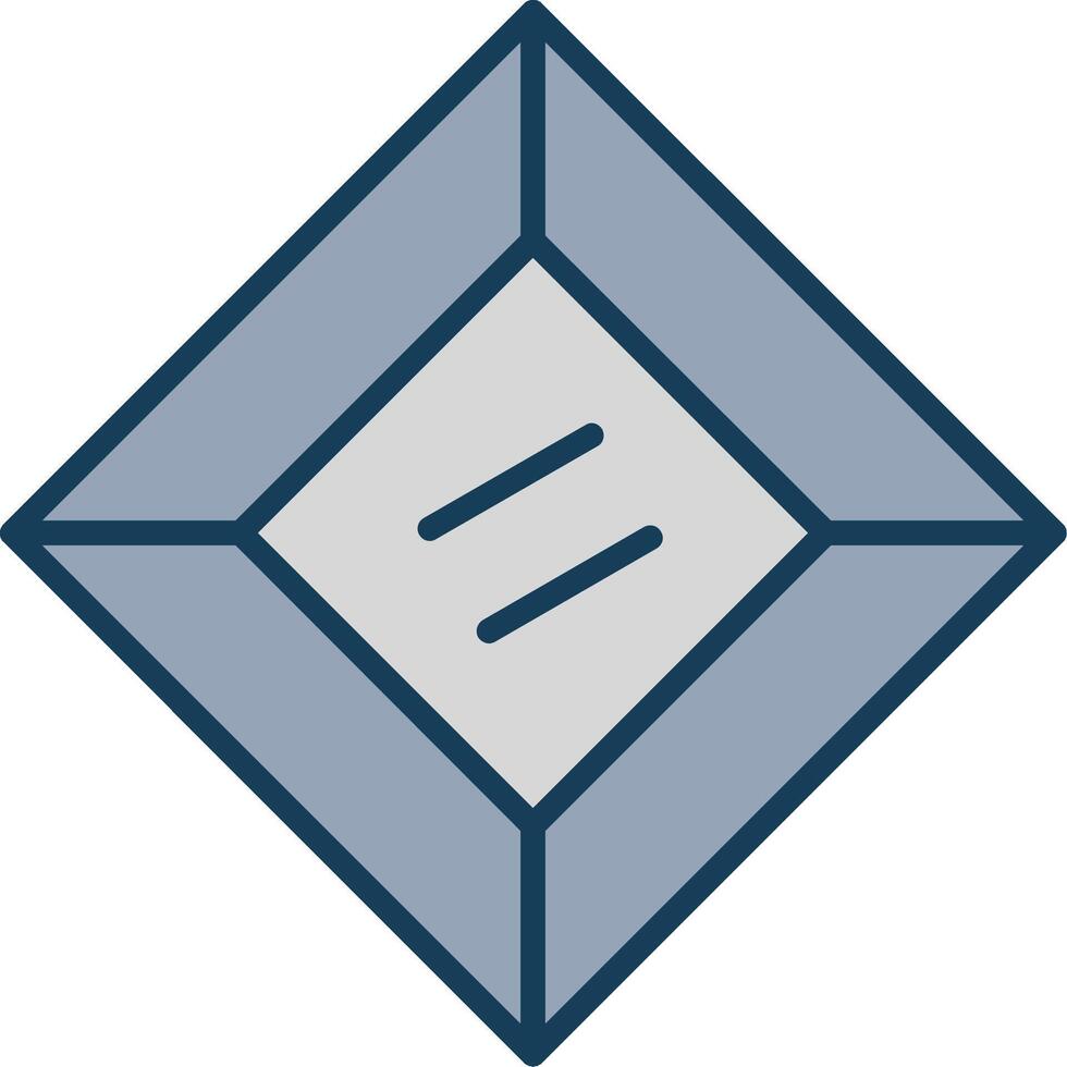 Gem Line Filled Grey Icon vector