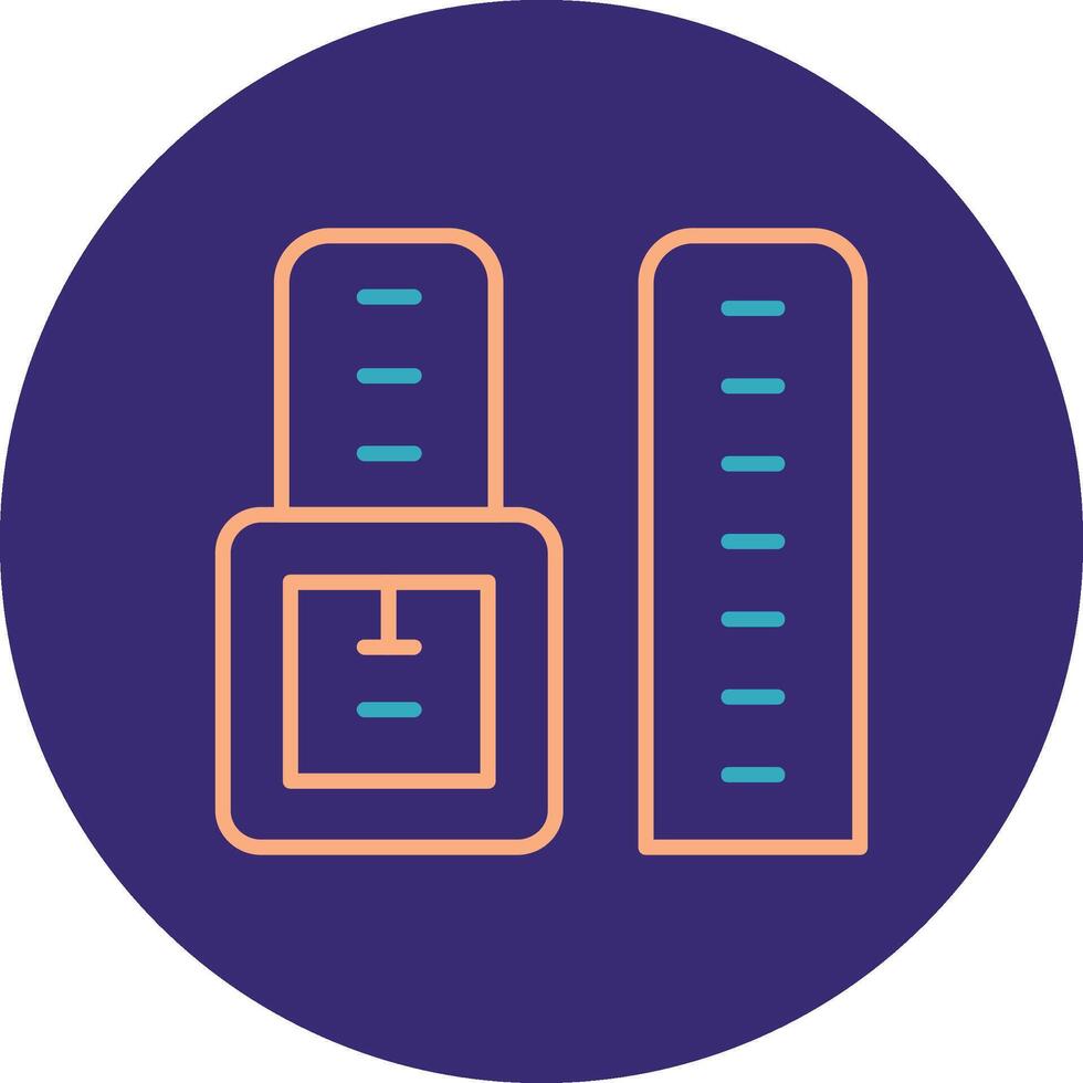 Watch Strap Line Two Color Circle Icon vector