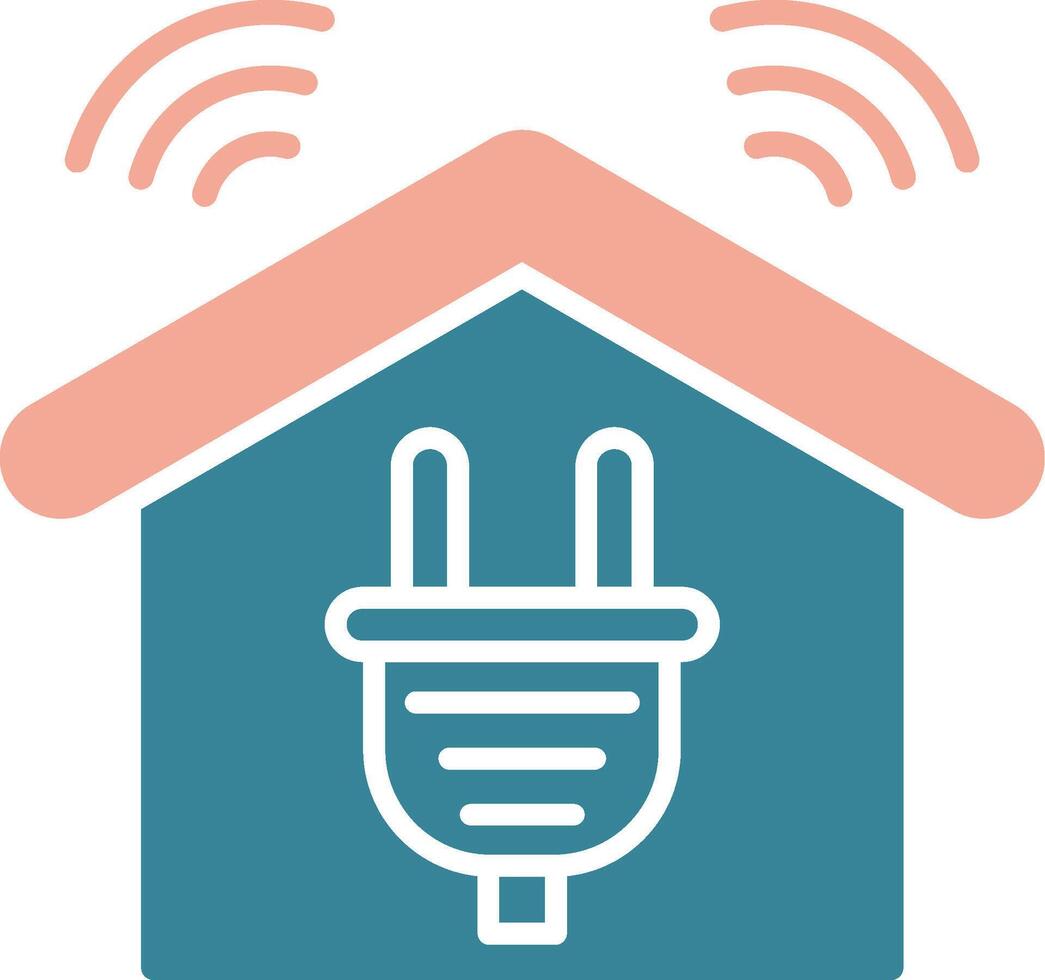 Smart Home Glyph Two Color Icon vector