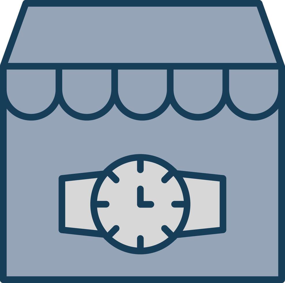 Watch Shop Line Filled Grey Icon vector