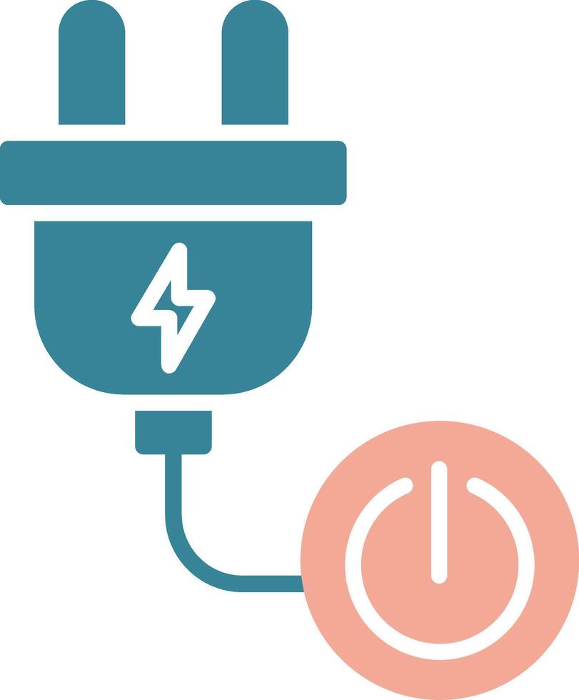 Power Button Glyph Two Color Icon vector