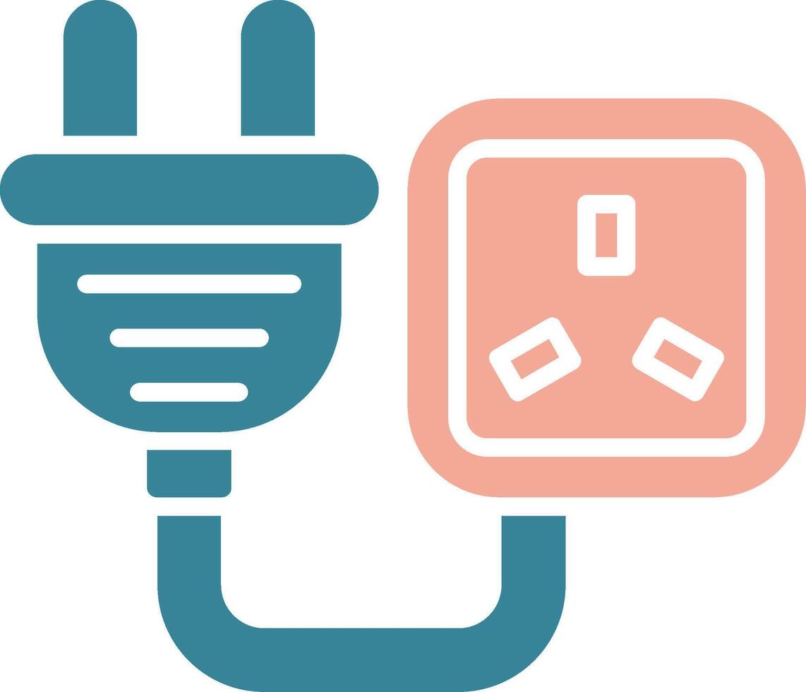 Wall Plug Glyph Two Color Icon vector