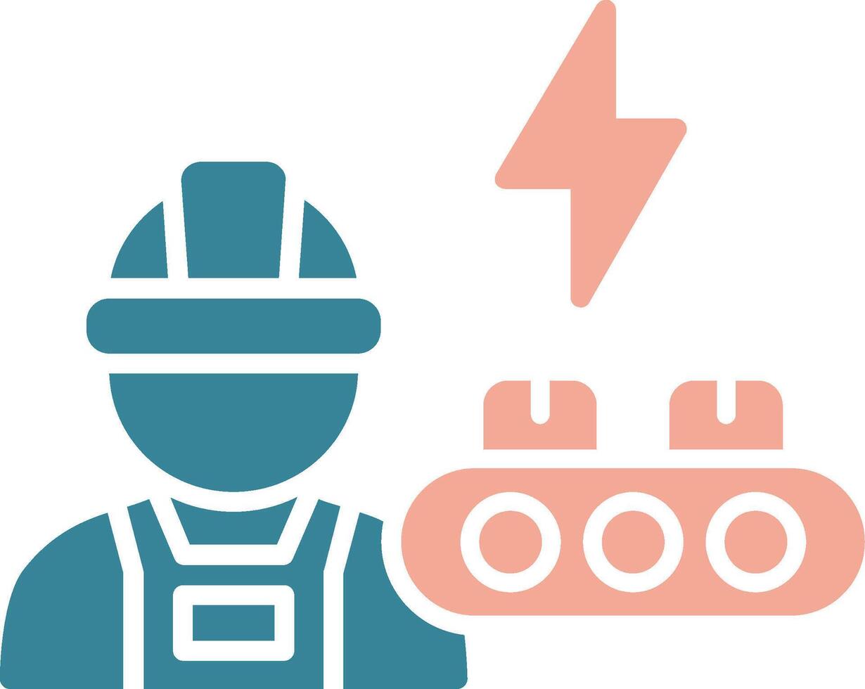 Industrial Worker Glyph Two Color Icon vector