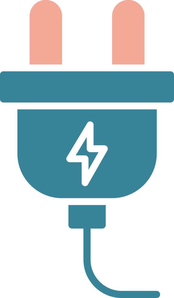 Power Cable Glyph Two Color Icon vector