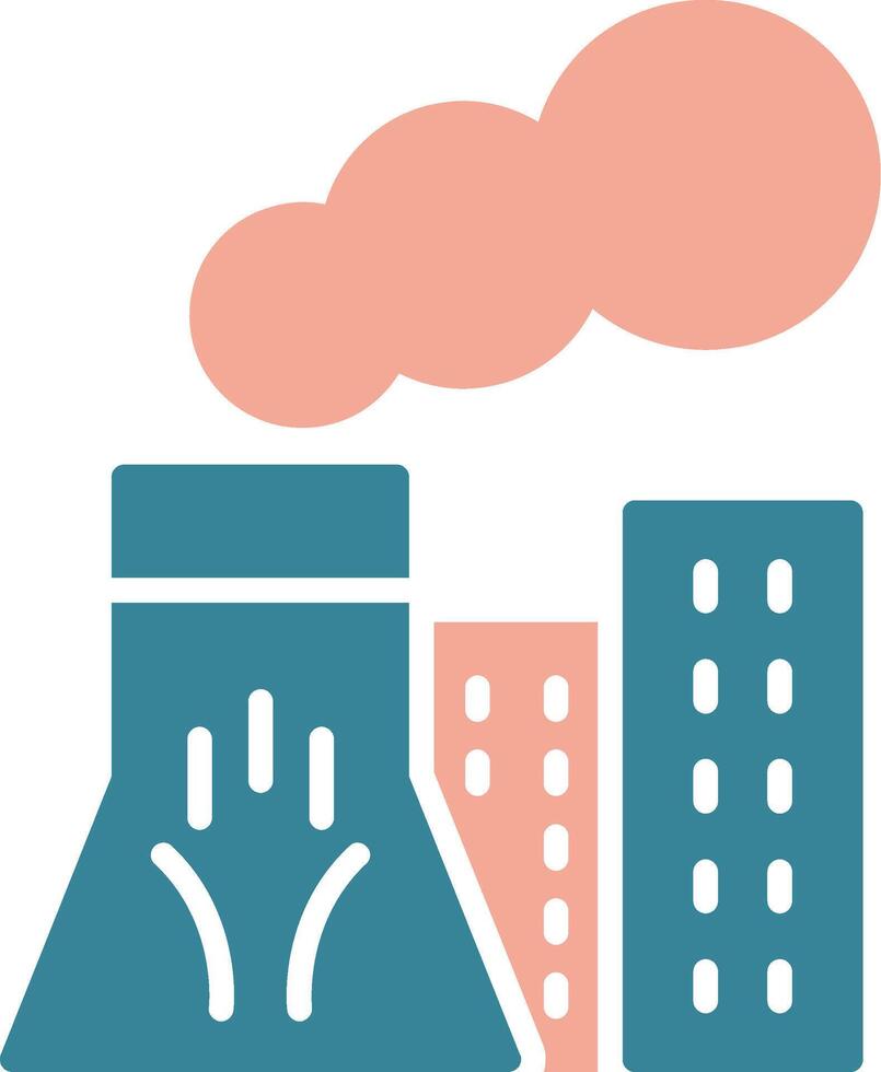 Power Plant Glyph Two Color Icon vector