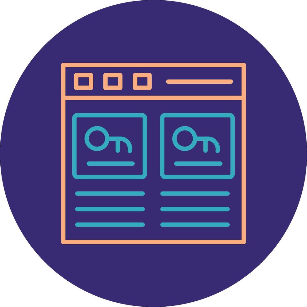 Password Manager Line Two Color Circle Icon vector