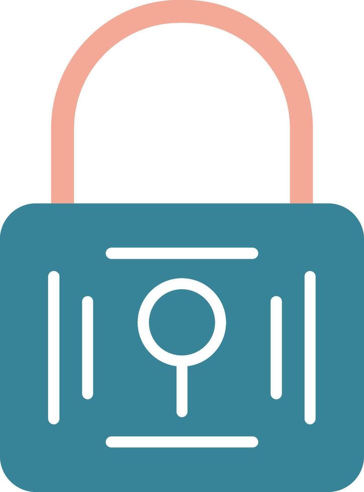 Padlock Glyph Two Color Icon vector