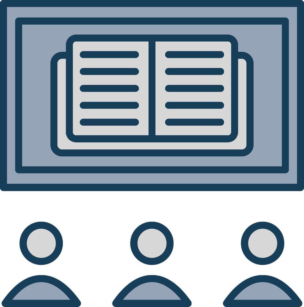 OnLine Filled Grey Learning Line Filled Grey Icon vector