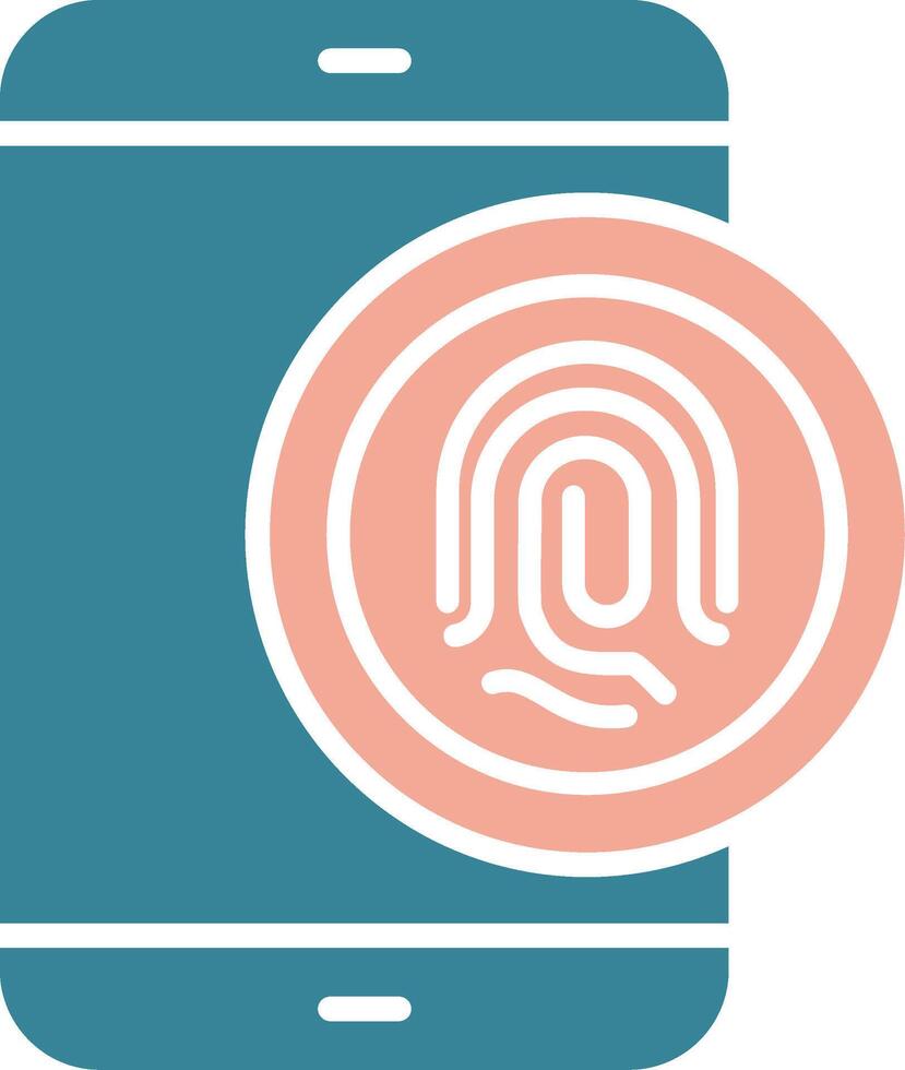 Biometric Identification Glyph Two Color Icon vector
