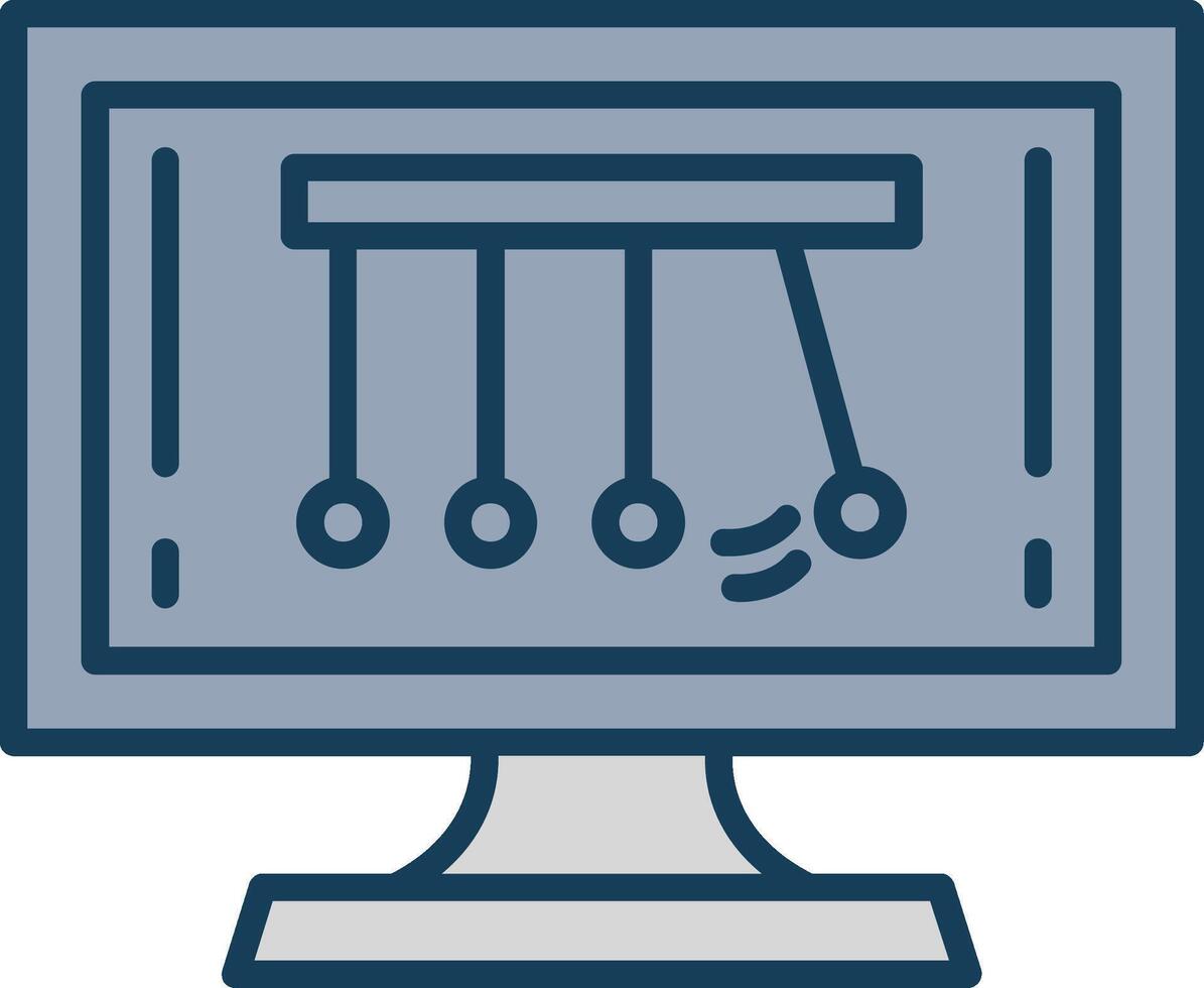 Newtons Cradle Line Filled Grey Icon vector
