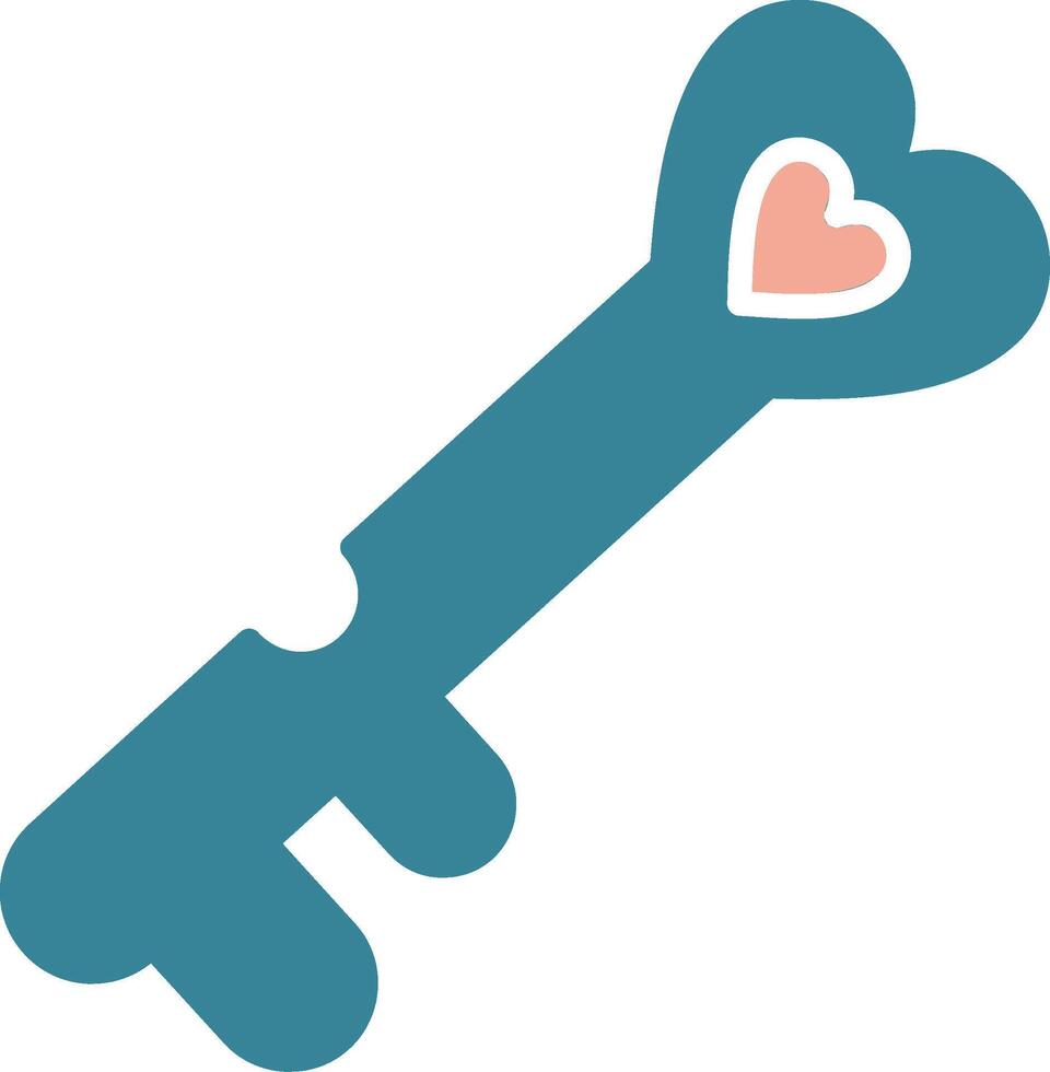 Love Key Glyph Two Color Icon vector