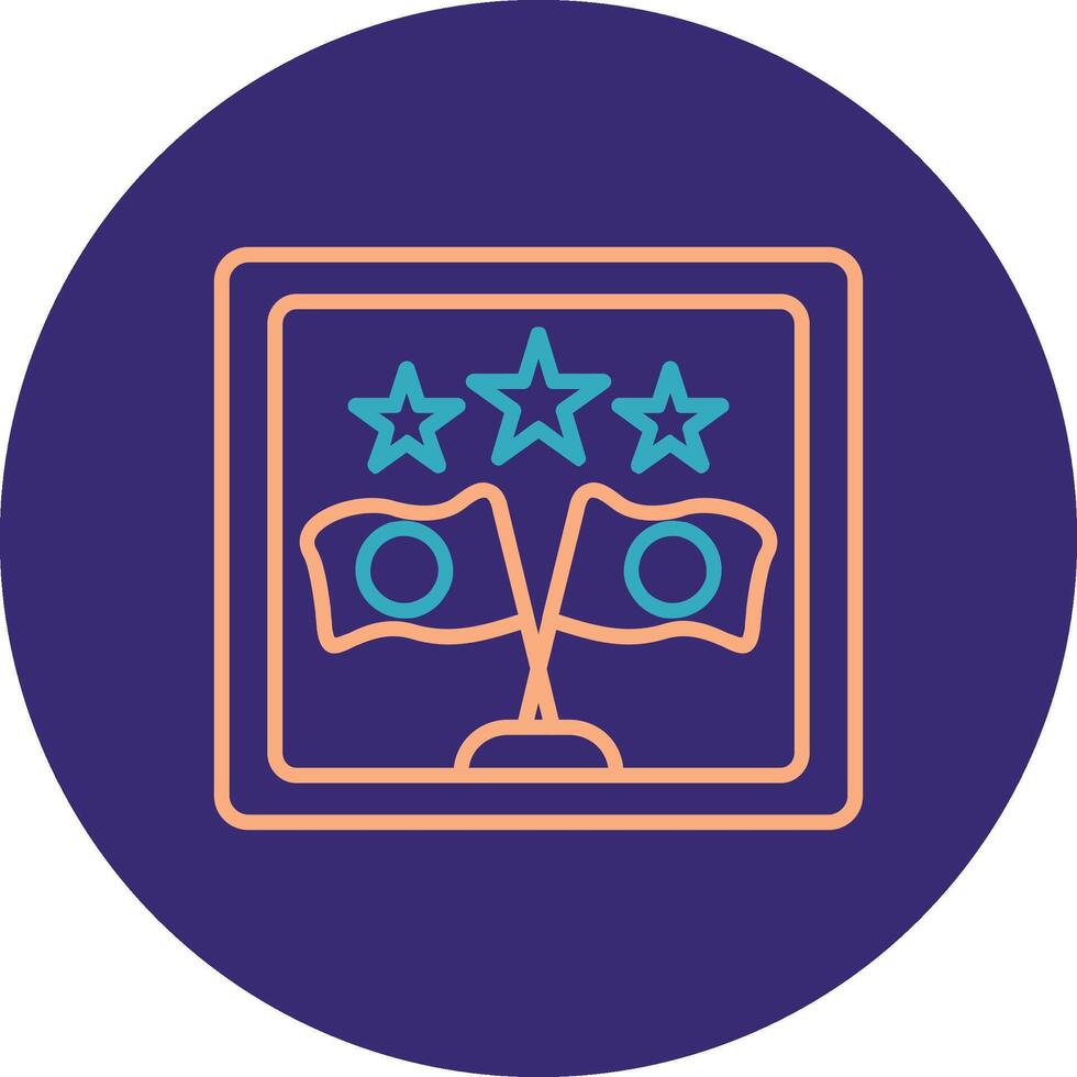 Frame Line Two Color Circle Icon vector