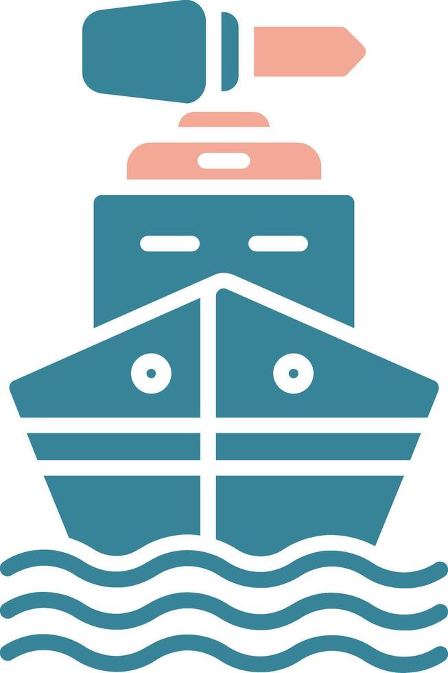 Boat Glyph Two Color Icon vector