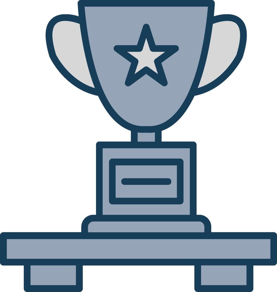 Trophy Line Filled Grey Icon vector