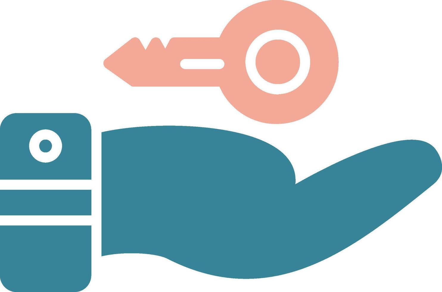 Hand Over Glyph Two Color Icon vector
