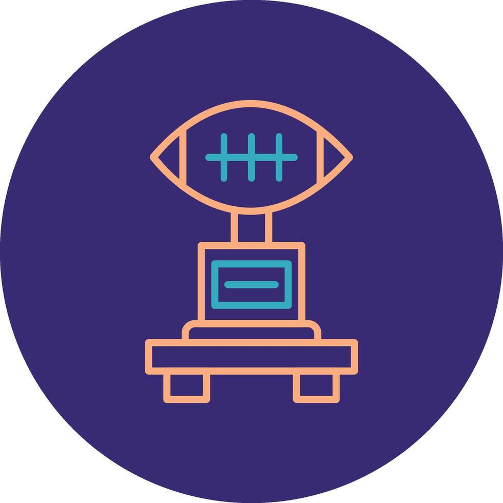 Football Line Two Color Circle Icon vector