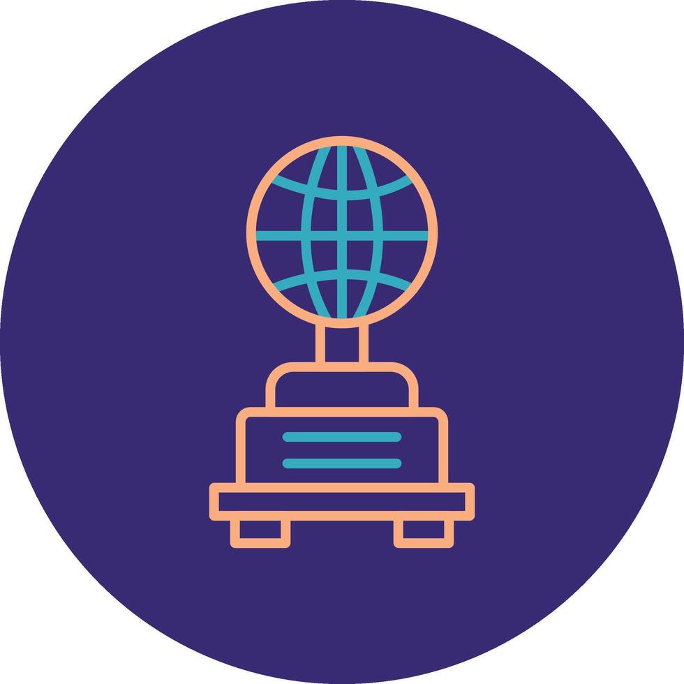 Globe Line Two Color Circle Icon vector