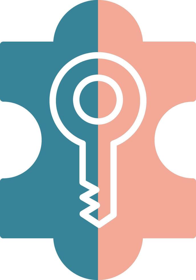 Puzzle Glyph Two Color Icon vector