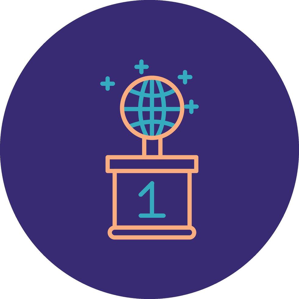 World Line Two Color Circle Icon vector