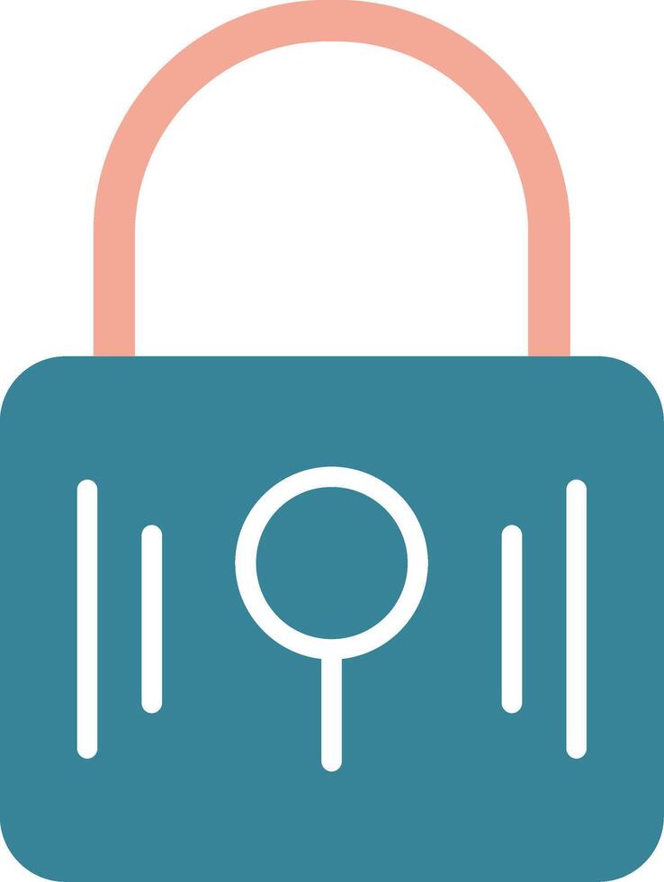 Padlock Glyph Two Color Icon vector