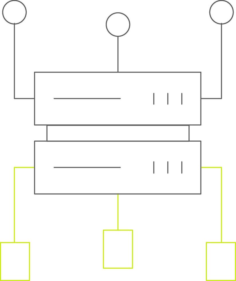 estructura de datos línea icono de dos colores vector